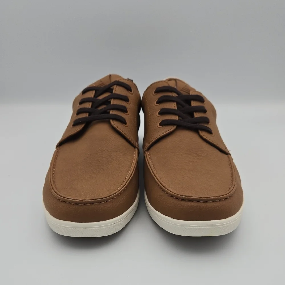 Aldo Men's Casual Boat Shoes, Brown with white sole, Size 10.5